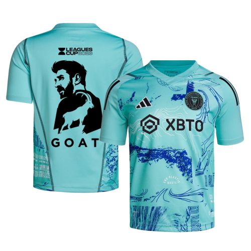 Lionel Messi 10 Inter Miami GOAT Leagues Cup 2023 One Planet Jersey - YOUTH