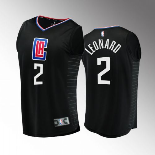 Kawhi Leonard 2 Clippers Black Men Jersey Fast Break 2022-23 Statement