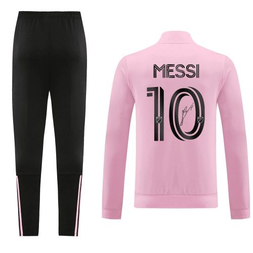 Lionel Messi 10 Singed Inter Miami FC 2023/24 Training Anthem Jacket Tracksuit - Pink