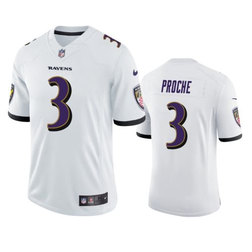 Baltimore Ravens James Proche 3 White Vapor Limited Jersey - Men's