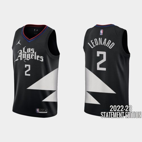 Los Angeles Clippers Kawhi Leonard 2 Black 2022-23 Statement Edition Men Jersey