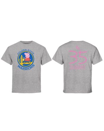 Kevin Durant 35 Golden State Warriors Pig Print T-Shirt - Gray