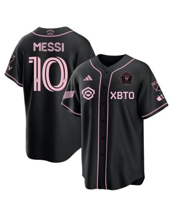 Lionel Messi Inter Miami Baseball Cool Base Jersey - Stitched Men Jersey - Black