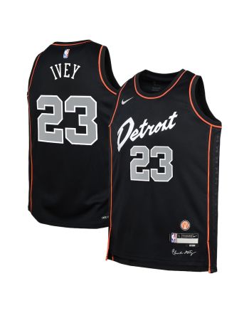 Jaden Ivey 23 Detroit Pistons 2023/24 City Edition Swingman YOUTH Jersey - Black