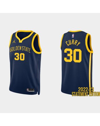 Golden State Warriors 30 Stephen Curry 2022-23 Statement Edition Navy Men Jersey