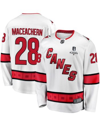 MacKenzie MacEachern 28 Carolina Hurricanes Stanley Cup 2023 Playoffs Patch Away Breakaway Men Jersey - White