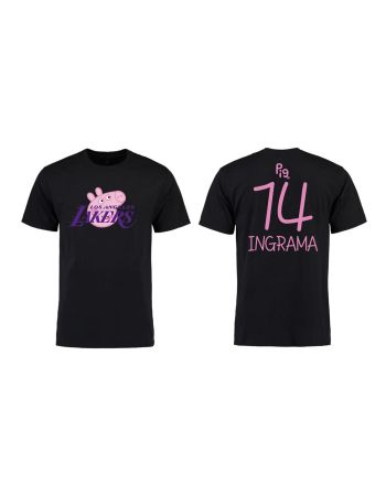 Ingrama 14 Los Angeles Lakers Pig Print T-Shirt - Black