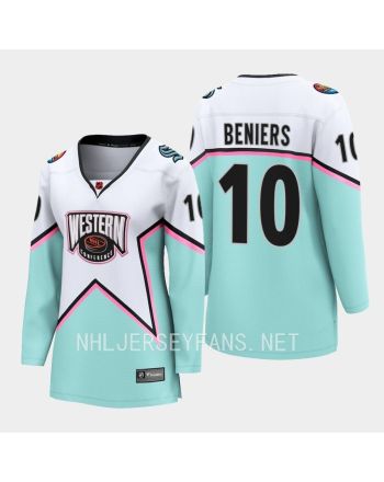 Matty Beniers 10 Seattle Kraken 2023 All-Star Game Jersey White Equipment