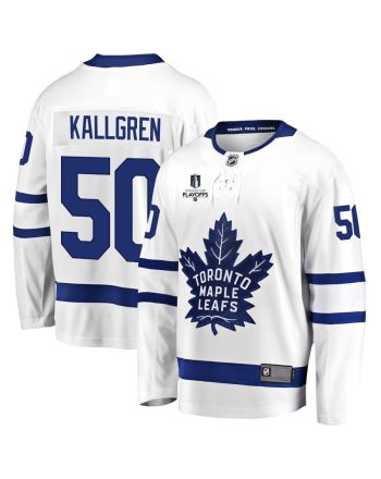 Erik Kallgren 50 Toronto Maple Leafs Stanley Cup 2023 Playoffs Patch Away Breakaway Men Jersey - White