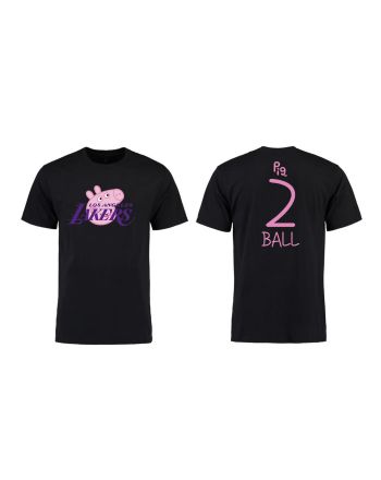 Lonzo Ball 2 Los Angeles Lakers Pig Print T-Shirt - Black