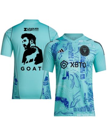 Lionel Messi 10 Inter Miami GOAT Leagues Cup 2023 One Planet Men Jersey - Player Version