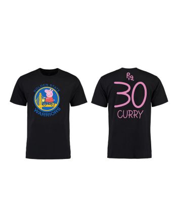 Stephen Curry 30 Golden State Warriors Pig Print T-Shirt - Black