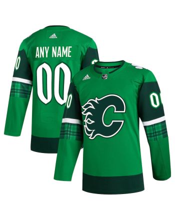 Calgary Flames St. Patrick's Day Custom Men Jersey - Kelly Green