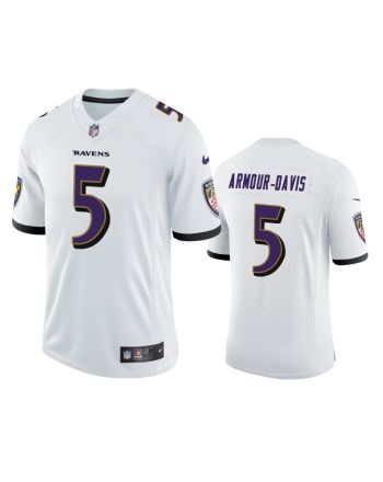 Baltimore Ravens Jalyn Armour-Davis 5 White Vapor Limited Jersey