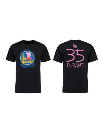 Kevin Durant 35 Golden State Warriors Pig Print T-Shirt - Black